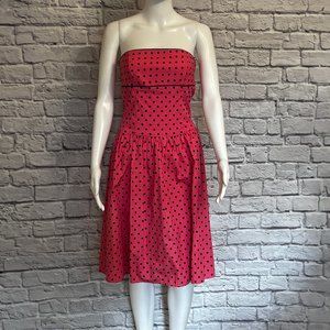 ROCK STEADY - PINK DRESS WITH BLACK POLKA DOTS - NWOT